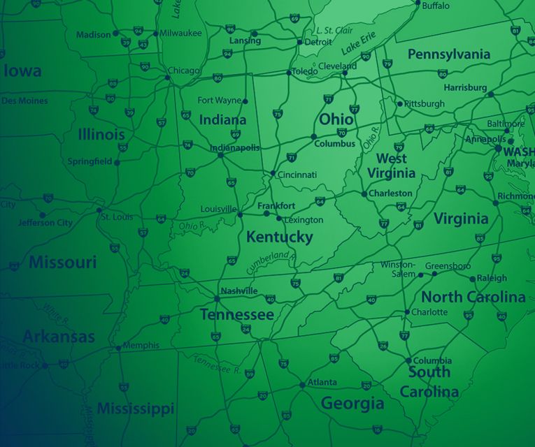 Map of the United States.